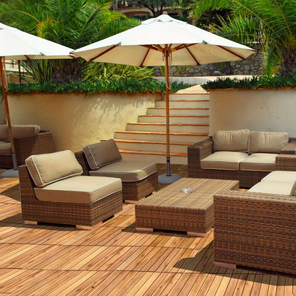 Interlocking Deck Tiles Acacia Wood – 27-Pack 27 Sq Ft, 12x12 Inch Oil-Finished Slat Patio Tiles for Outdoor Patio, Balcony & Garden | Easy No-Tool Install, Indoor & Outdoor Flooring