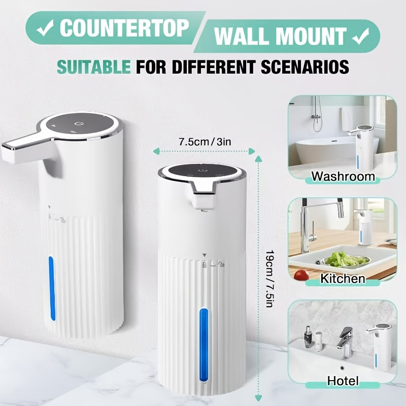 Recently Enhanced Touchless Smart Soap Dispenser Featuring an Infrared Sensor with a Detection Range of 0-40Mm, Equipped with a 1800Mah Rechargeable Battery And a 13.53oz Capacity. Available in Both Liquid And Foam Versions