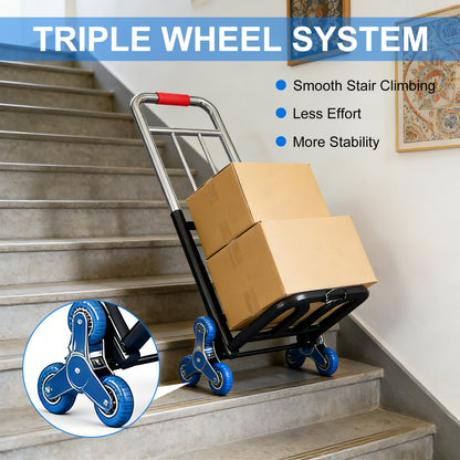 Stair Climbing Hand Truck Folding Dolly – Heavy Duty Portable Trolley Cart for Moving, Groceries, Luggage & Warehouse Use | Load-Bearing Utility Cart