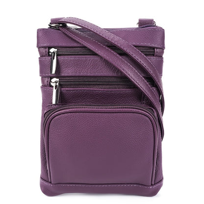 Crossbody Leather Bag Genuine Leather Messenger with Adjustable Strap & Smartphone Pocket – 3 Sizes: Regular, Plus & X-Large | 9 Colours | Fashionable Handheld Shoulder Bag | ShopVora CA