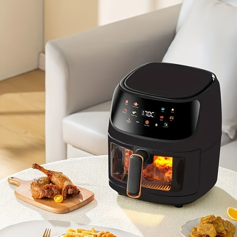 1 Air Fryer, 1.59 Gallon Air Fryer Oven, with Smart Cooking Program, Large Capacity Multi-function Electric Fryer, Household Electronic Touch Control Multi-function Air Fryer, Kitchen Appliances 110V-130V