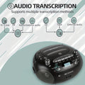 Retekess TR630 CD & Cassette Player Combo, Portable Boombox, AM/FM Radio, Supports Stereo Sound, USB, Micro SD, CD Player for Home, with Recording, MP3 Playback, Tape Recording, TF/USB Drive, Headphone Jack, Stereo Sound, Bass Boost Function