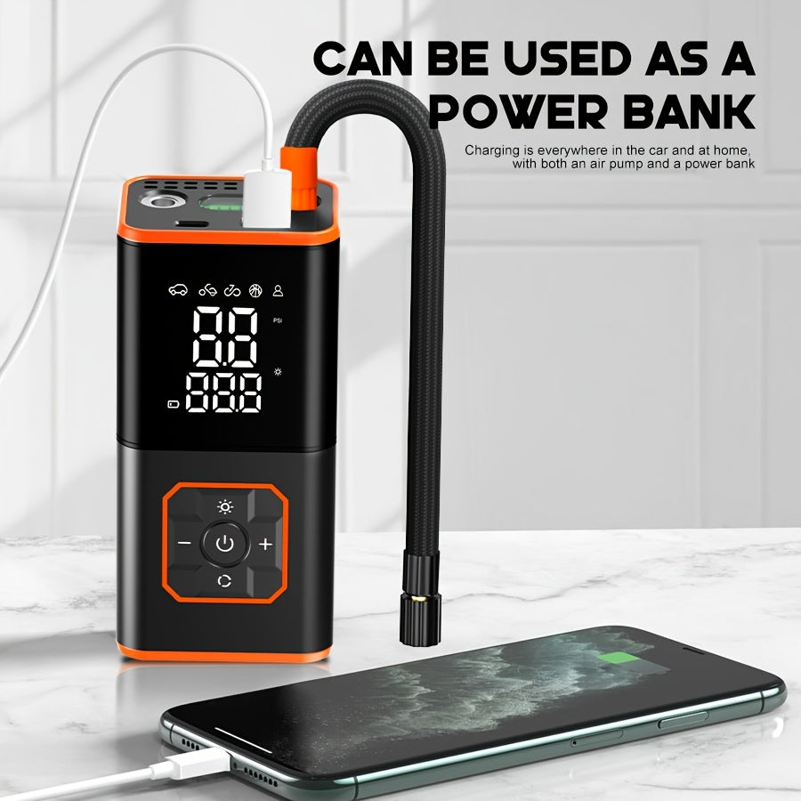 Say Goodbye To Inflation Troubles! With A Digital Fast-charging Wireless Air Pump, One-button Automatic Inflation And Deflation Can Quickly Fill Basketballs, Swimming Rings And Car Tyres, Suitable For Both Car And Home