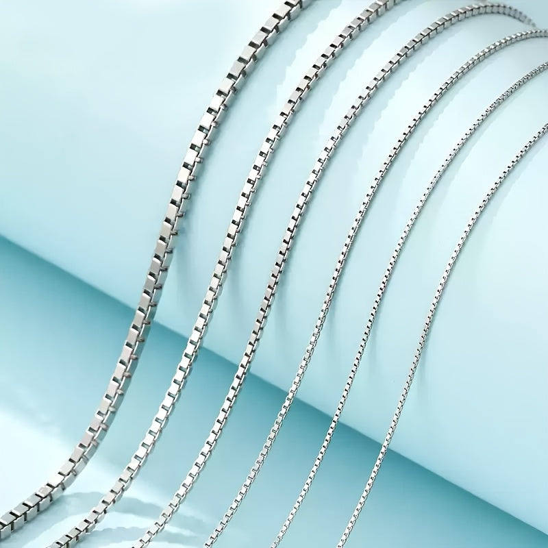 925 Sterling Silver Women'S Box Chain Necklace, Hypoallergenic Layered Jewelry, 16-24 Inch Adjustable Minimalist Design, Eternal Gift for Mother/Wife/Girlfriend