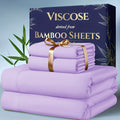 Bamboo Cooling Bedding - Extra Deep Pocket Breathable And Cooling - Suitable for Hot Sleepers And Sweats, Pillowcases, Flat Sheet And Fitted Sheet - A Perfect Gift for Family, Twin, Full, Queen And King Sizes, Next Day Delivery