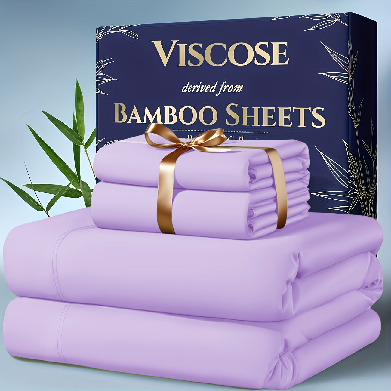 Bamboo Cooling Bedding - Extra Deep Pocket Breathable And Cooling - Suitable for Hot Sleepers And Sweats, Pillowcases, Flat Sheet And Fitted Sheet - A Perfect Gift for Family, Twin, Full, Queen And King Sizes, Next Day Delivery