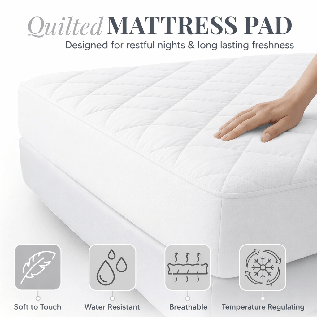 1pc Waterproof Mattress Protector - Deep-Fit Mattress Cover with Extended 18" Grip – Soft Quilted Fitted Sheet Style Sleep Layer with Liquid Shielding – Secure Stretch Fit Bedding Cover – Noiseless, Easy-Care Washable - Available in All Sizes