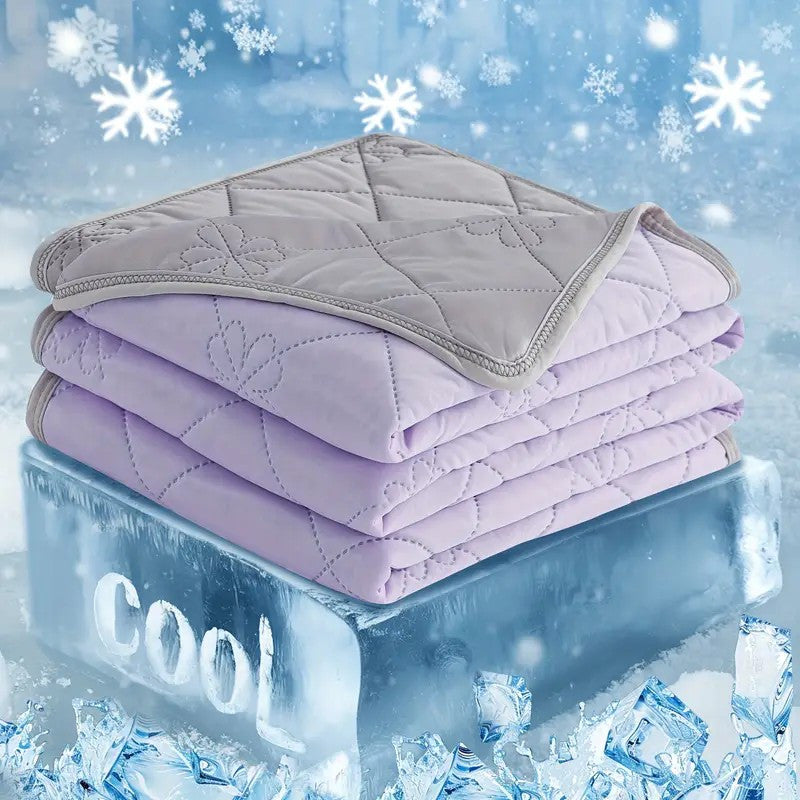 1pc Cooling Blanket, Lightweight Breathable 100% Polyester with Reversible Geometric Design, for Hot Sleepers Night Sweats Relief & Multipurpose Bed Couch Travel Use, Machine Washable, Ideal Gift for Home Comfort, All-Season or Summer Use - Machine Washab