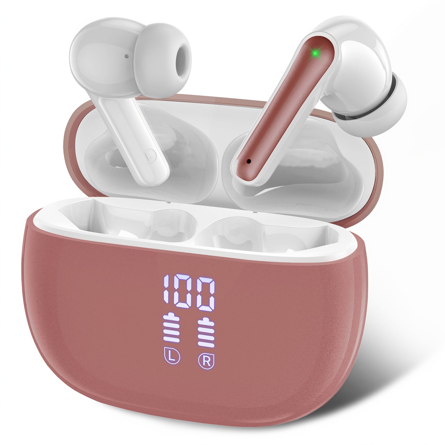 Bluetooth Earbuds 40Hr Battery – BT 5.3 Touch Control, Hi-Fi Stereo, ENC Noise Cancelling Mic, LED Charging Case, Deep Bass Earphones for Sports & Workout
