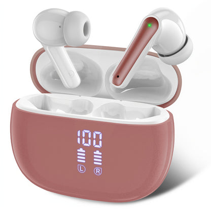 Bluetooth Earbuds 40Hr Battery – BT 5.3 Touch Control, Hi-Fi Stereo, ENC Noise Cancelling Mic, LED Charging Case, Deep Bass Earphones for Sports & Workout