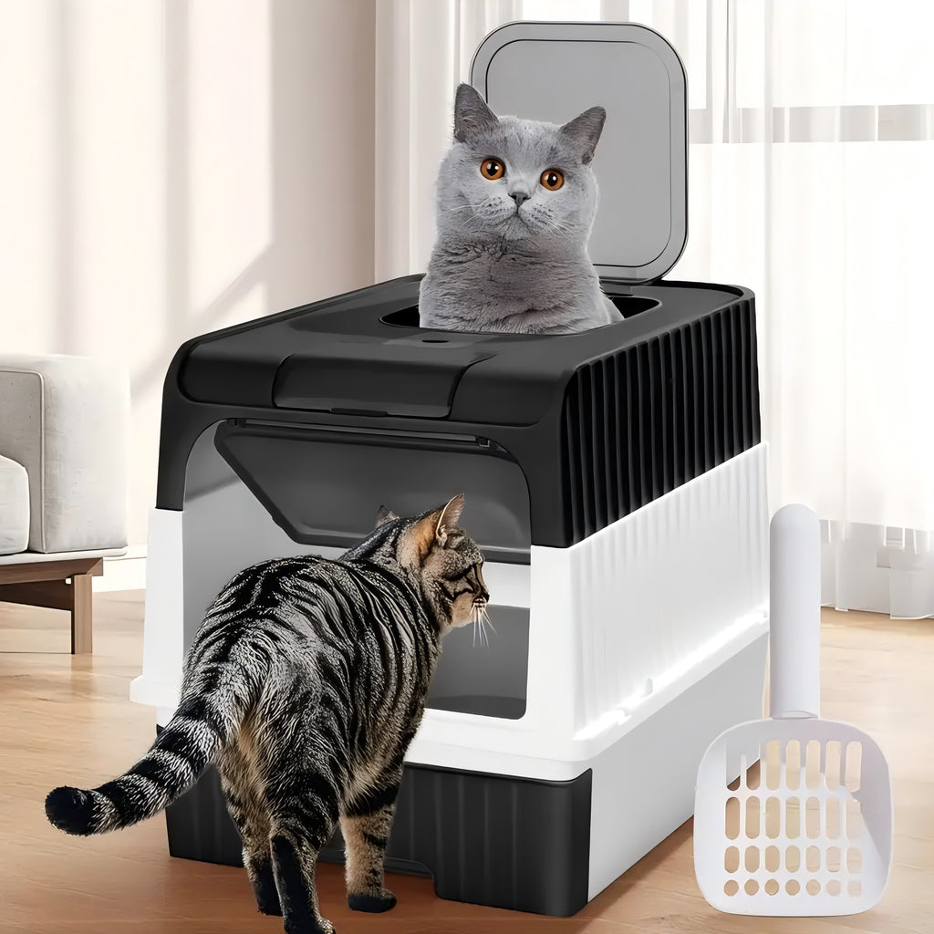 Extra Large Capacity Cat Litter Box - Easy to Clean, Anti-Odor, Leak-Proof, No Leakage, Pull-Out Design, Pet Comfortable