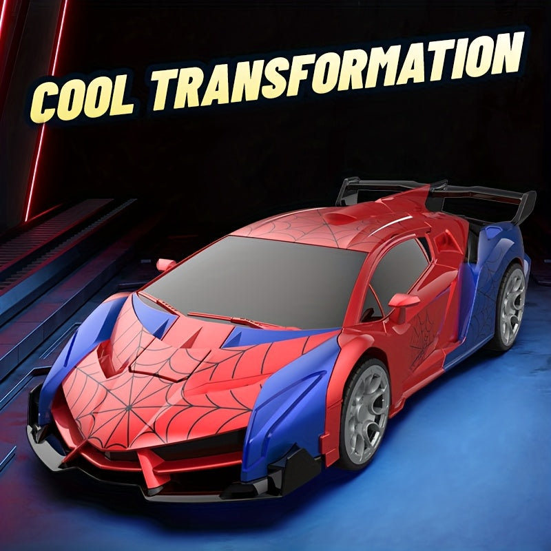 Transforming Car Robot Toy 1:18 Scale - One-Button Deformation, 360 Degree Rotating Drifting, Educational STEM Gift for Kids Age 3 and Up, Birthday Present