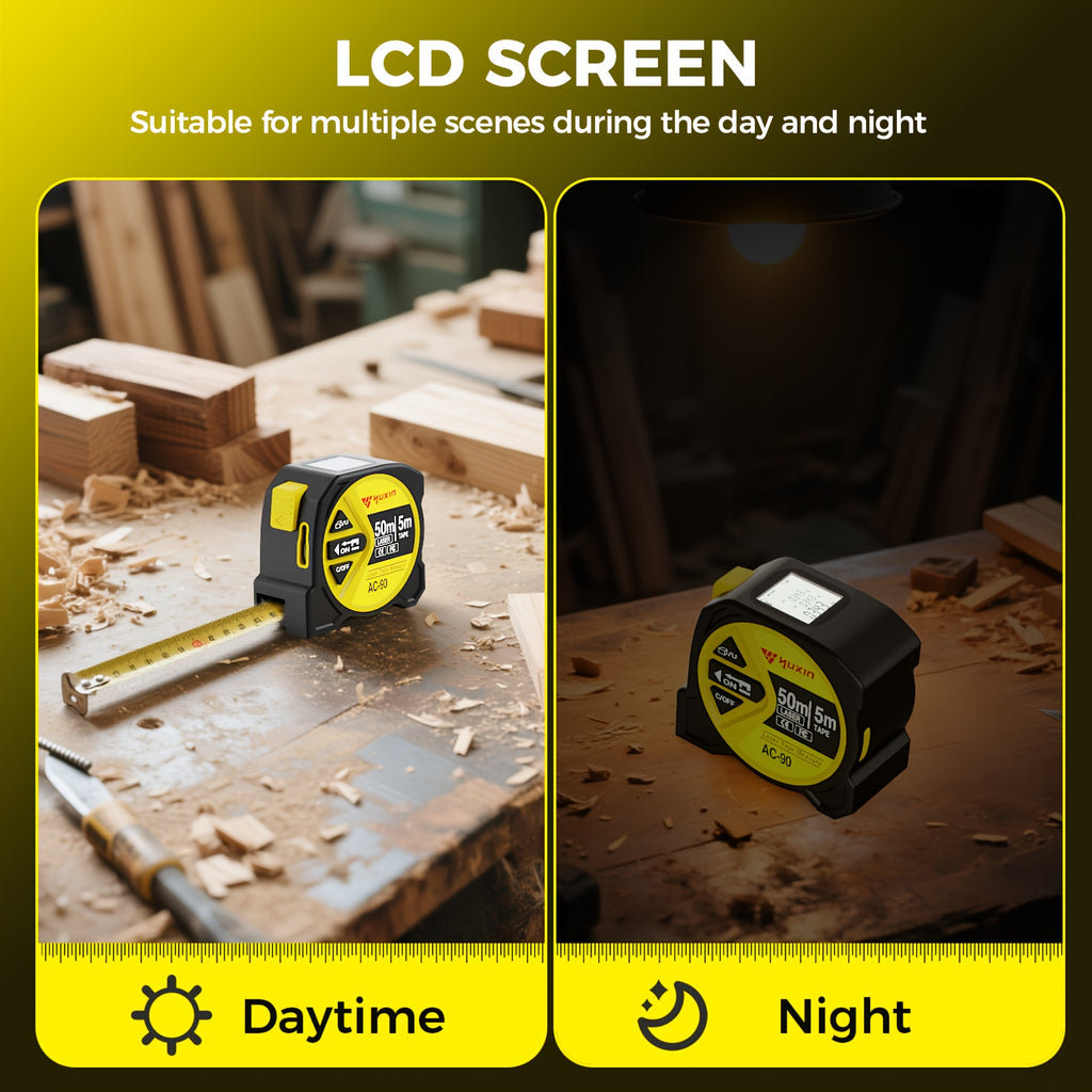 Measuring Tape New Model with USB Chargingdigital Measuring Tape, Laser Tape Measure with High Precision And Multi-function Three-in-one Infrared High-definition Intelligent Digital Display. Measuring Distance/Area/Volume, for Husband, Friends