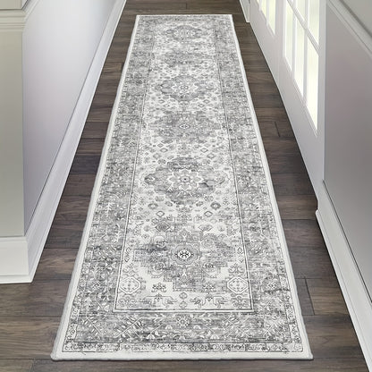 Washable Boho Runner Rug with Non-Slip Rubber Backing – Soft Farmhouse Hallway Carpet for Entryway, Kitchen, Laundry Room & Bathroom | Multiple Sizes | ShopVora CA
