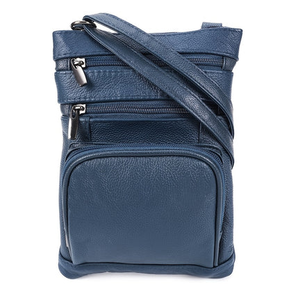 Genuine Leather Shoulder Bag with Adjustable Strap – Multifunctional Messenger Crossbody Handbag with Smartphone Pocket | Regular & Plus Sizes | 10 Colours | ShopVora CA