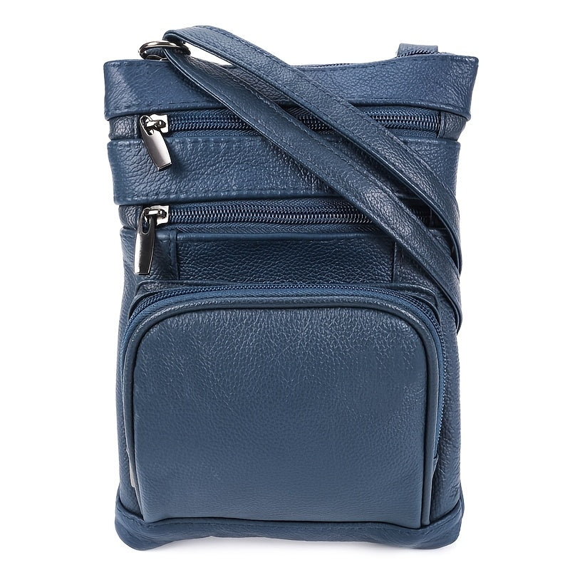 Crossbody Leather Bag Genuine Leather Messenger with Adjustable Strap & Smartphone Pocket – 3 Sizes: Regular, Plus & X-Large | 9 Colours | Fashionable Handheld Shoulder Bag | ShopVora CA