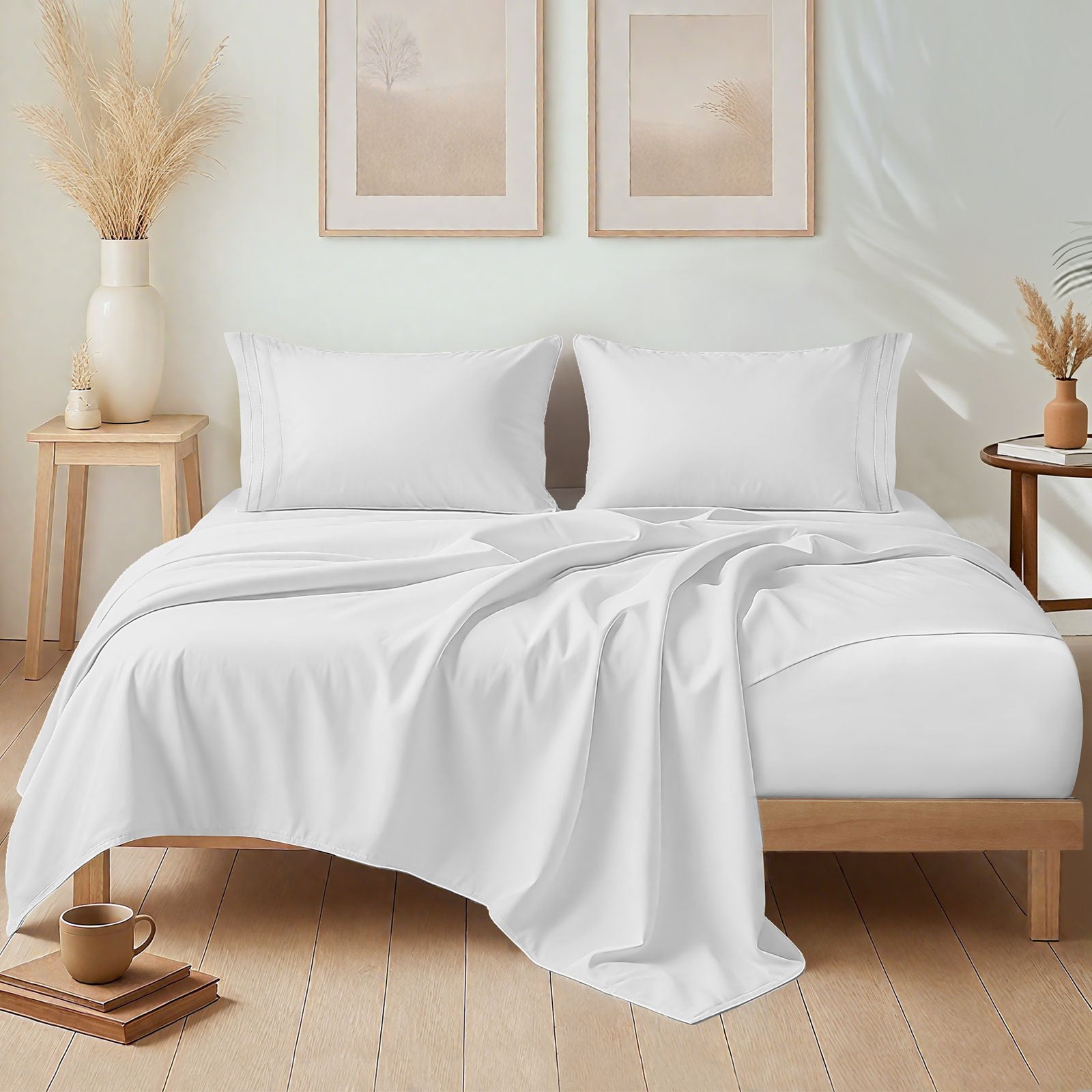 14-Inch Deep Pocket Bed Sheet Set – Lightweight Breathable Cooling, Wrinkle & Fade Resistant, Hotel Luxury Bedding, 3/4-Piece with Pillowcase, Flat & Fitted Sheet, Twin Full Queen King | ShopVora CA