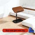 1pc Computer Workstation Adjustable Height Side Table - Stylish Metal Frame with Wooden Top, Suitable for Living Room, Bedside, Corner Coffee Table, Movable Modern Design, for Reception Room Use