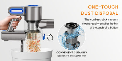 Low Noise Cordless Vacuum Cleaner 70Kpa – Lightweight Portable Handheld Stick Vacuum, Hard Floor Carpet Pet Hair, Corded & Cordless, Powerful Suction Home Vacuum | ShopVora CA