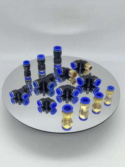 53pcs Pneumatic Quick Connector Set, Barbed Air Hose Fittings & Quick Couplers for 4mm 6mm 8mm Air Hoses, Push-In Pneumatic Fittings Assortment Kit for Air Compressor Tubing – Workshop Garage DIY