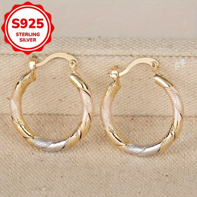 S925 Sterling Silver Bohemian Hoop Earrings for Women – Vintage Twisted Round Earrings for Casual Wear, Weddings, Parties & Birthday Gifts | ShopVora CA