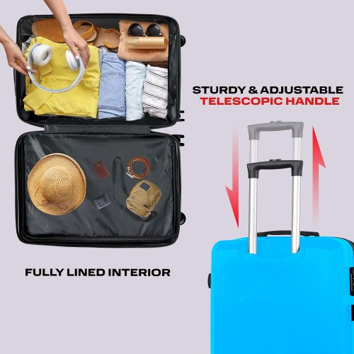 Hardshell Luggage Set 3-Piece ABS Suitcase with 360° Spinner Wheels, TSA Combination Lock & Expandable Zipper – 20" Carry-On, 24" & 28" Checked Sizes for Men & Women | ShopVora CA