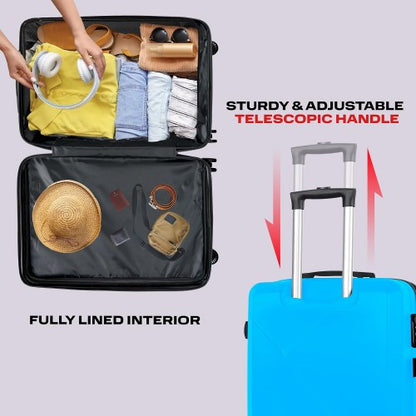 Hardshell Luggage Set 3-Piece ABS Suitcase with 360° Spinner Wheels, TSA Combination Lock & Expandable Zipper – 20" Carry-On, 24" & 28" Checked Sizes for Men & Women | ShopVora CA