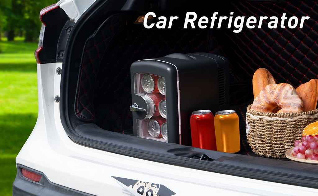 Mini Fridge 1.06 Gallons, 12V DC Power Supply, Low-noise Design, Portable Compact Refrigerator, Suitable for Bedrooms, Dormitories, Cars, Desks, Freezing Skin Care, Cosmetics, Gifts, Christmas Gifts, Cute