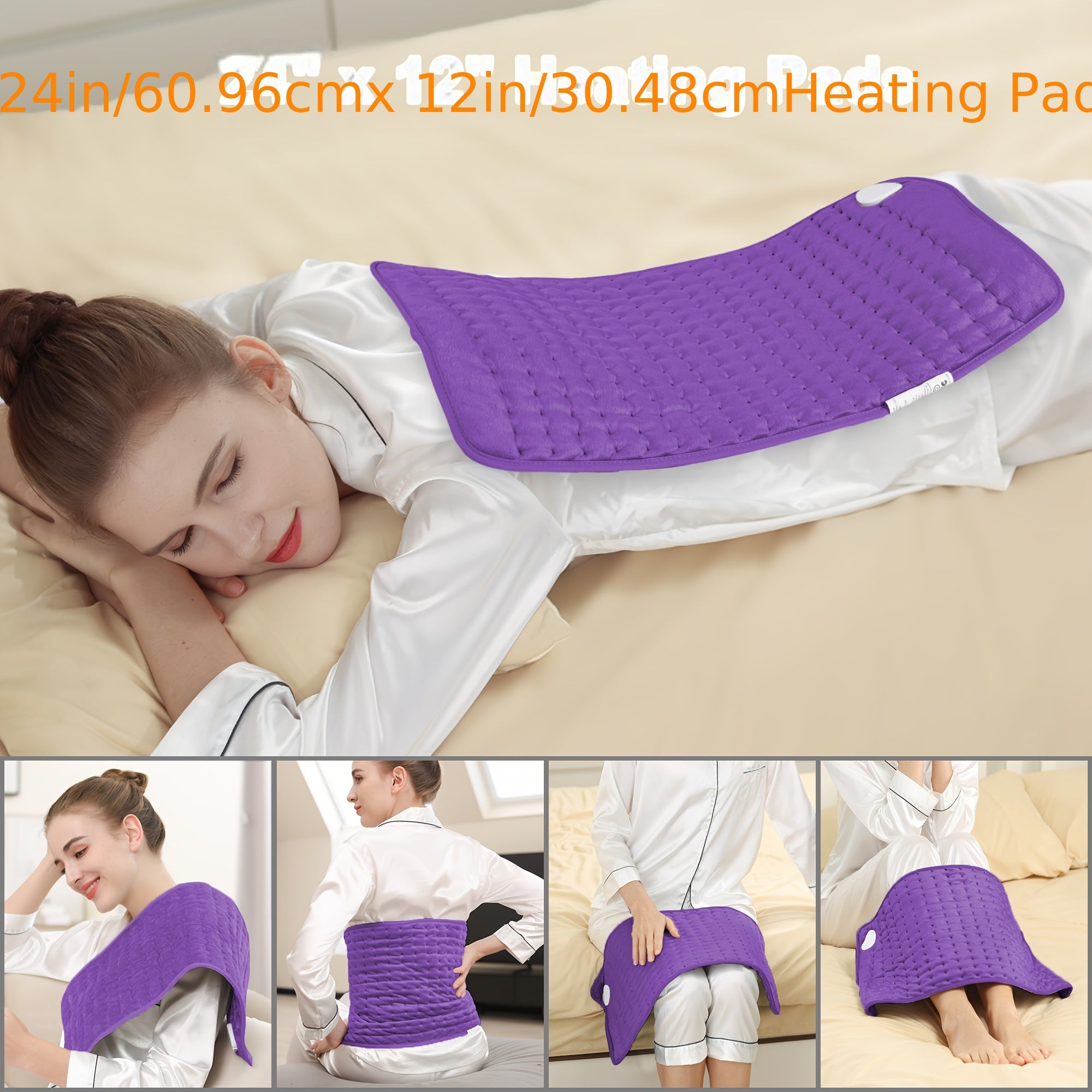 XL Heating Pad, 24in X 12in, 6 Heat Levels, Quickly Heats Up To 140 ° F, Automatically Shuts Off In 2 Hours, Leg, Shoulder, Knee, Neck Heating Pads, Machine Washable, Perfect Christmas Gift For Parents, Men And Women