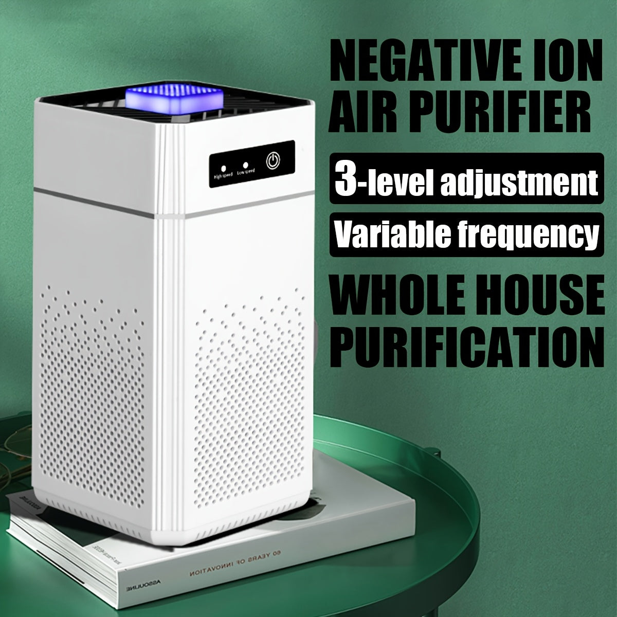 HEPA Air Purifier with Negative Ion Generator USB Powered – 51-150 m³/h Air Volume Odour & Dust Remover for Home Bedroom Office and Car Interior