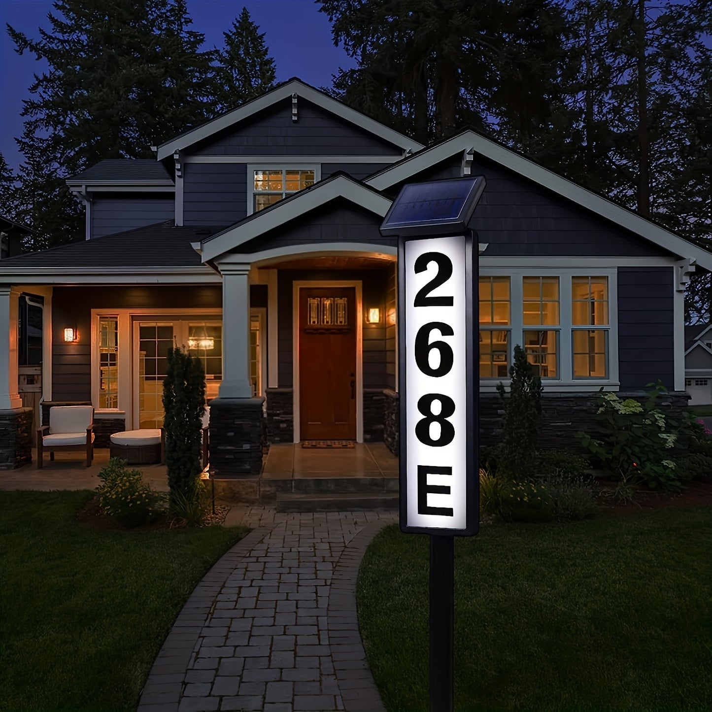 Solar LED House Address Number Door Sign Light Outdoor – Waterproof Digital Indicator Lamp for Villa Lawn Park Landscape Decor, Decorative Guide Light Gift