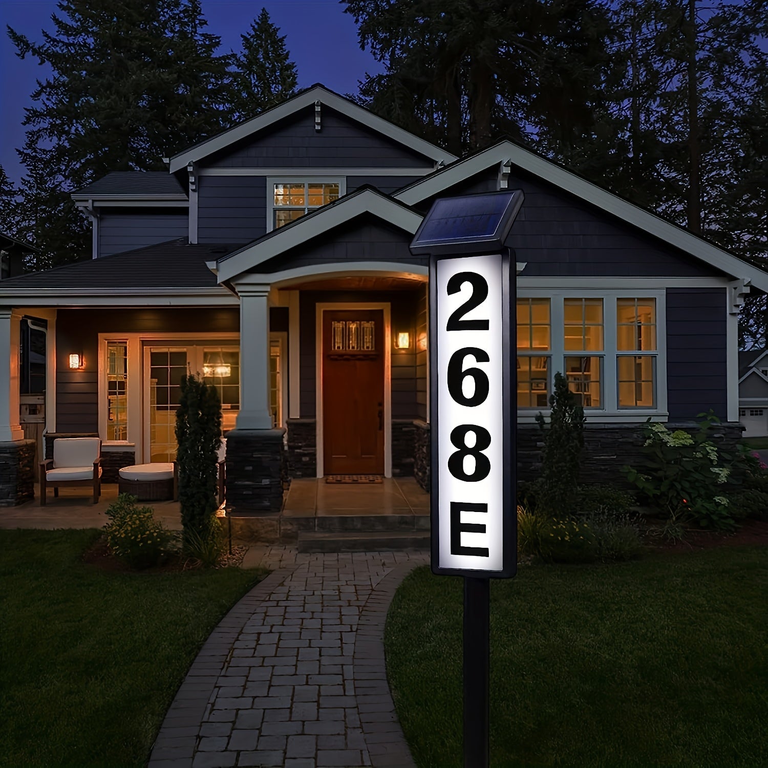 1pc Outdoor Large Solar Energy House And Household LED Lighting Address Digital Door Sign Lights, Decorative Guide Lights, Used for Villa Indicator Lights, Suitable for Villas, Lawns, Parks, Gift Lights, Landscape Lawn Lights