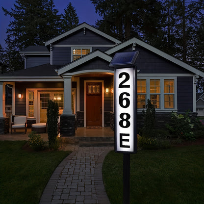 Solar LED House Address Number Door Sign Light Outdoor – Waterproof Digital Indicator Lamp for Villa Lawn Park Landscape Decor, Decorative Guide Light Gift