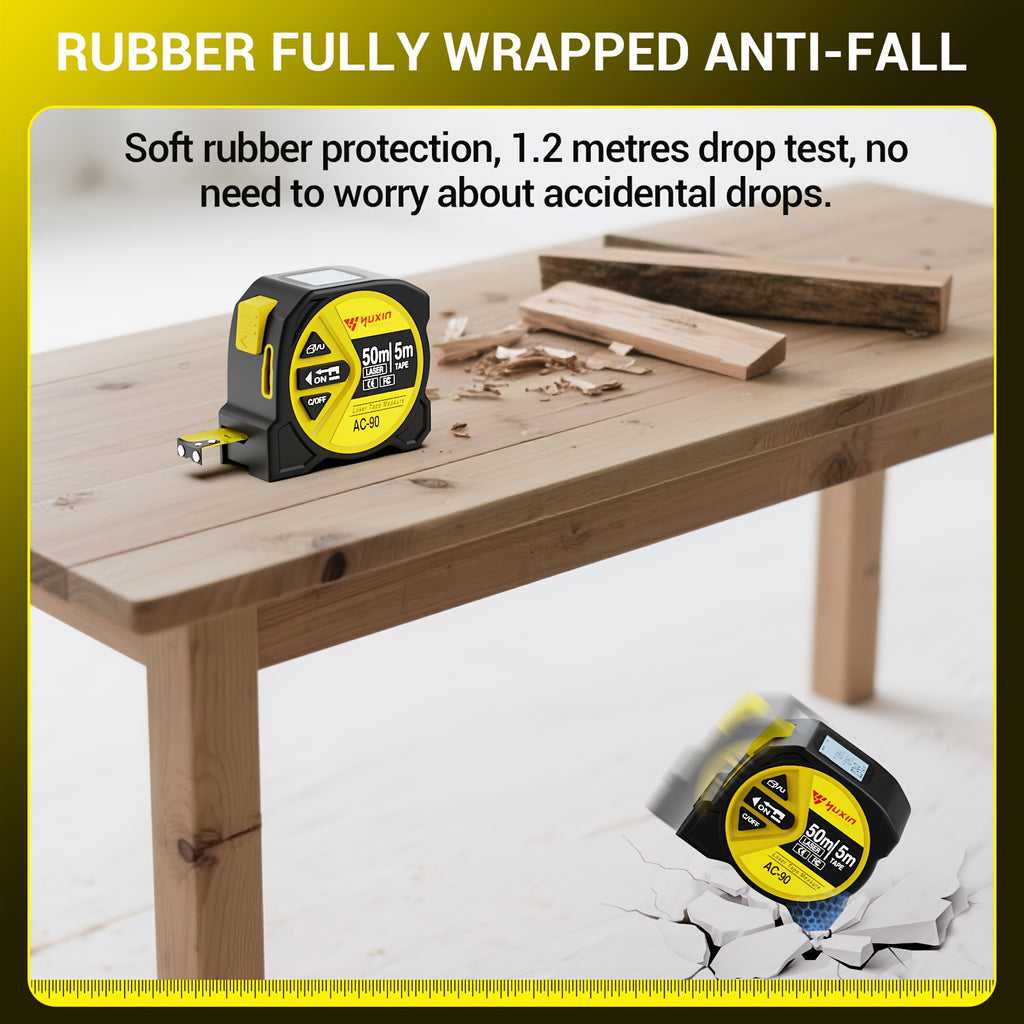 Measuring Tape New Model with USB Chargingdigital Measuring Tape, Laser Tape Measure with High Precision And Multi-function Three-in-one Infrared High-definition Intelligent Digital Display. Measuring Distance/Area/Volume, for Husband, Friends