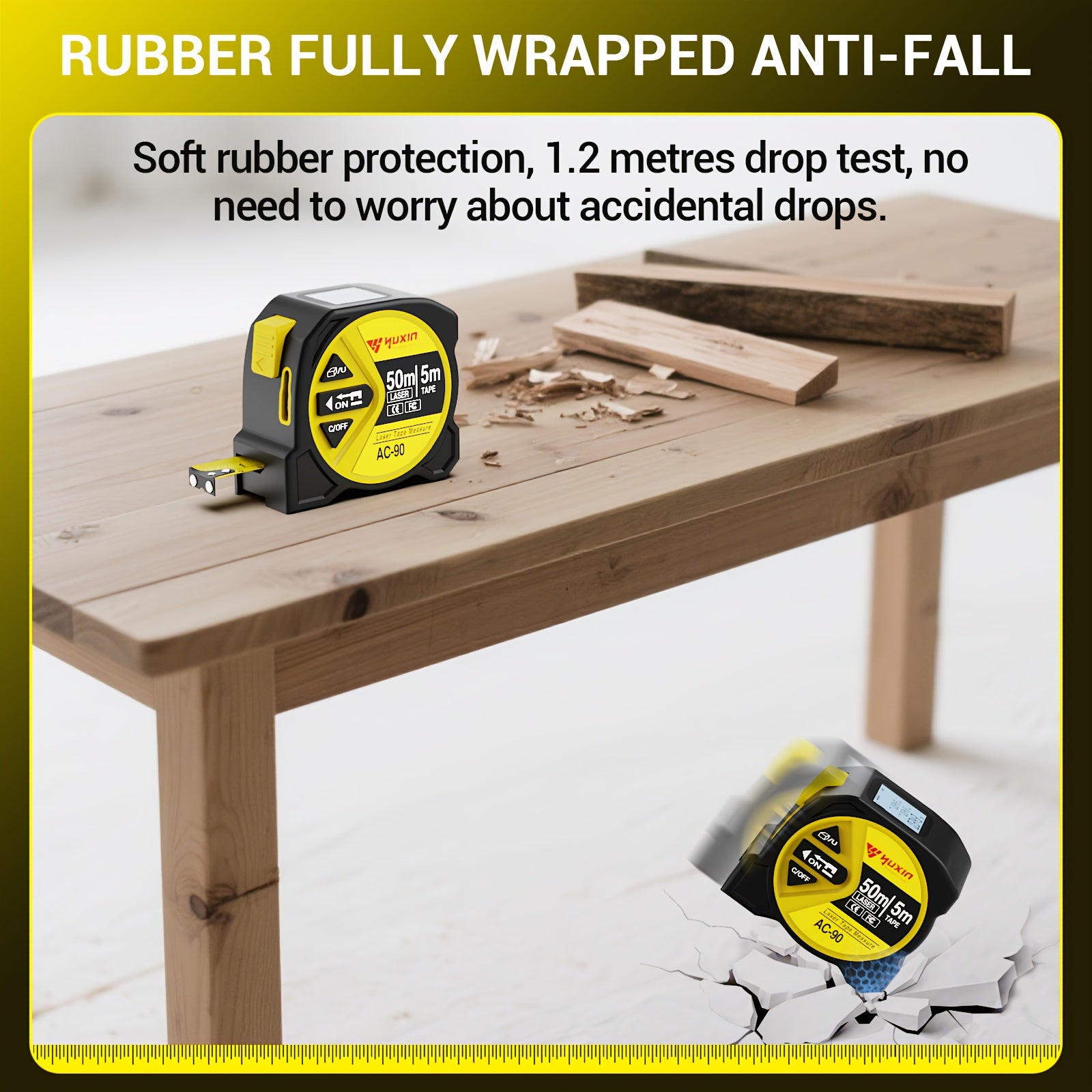 Measuring Tape New Model with USB Chargingdigital Measuring Tape, Laser Tape Measure with High Precision And Multi-function Three-in-one Infrared High-definition Intelligent Digital Display. Measuring Distance/Area/Volume, for Husband, Friends