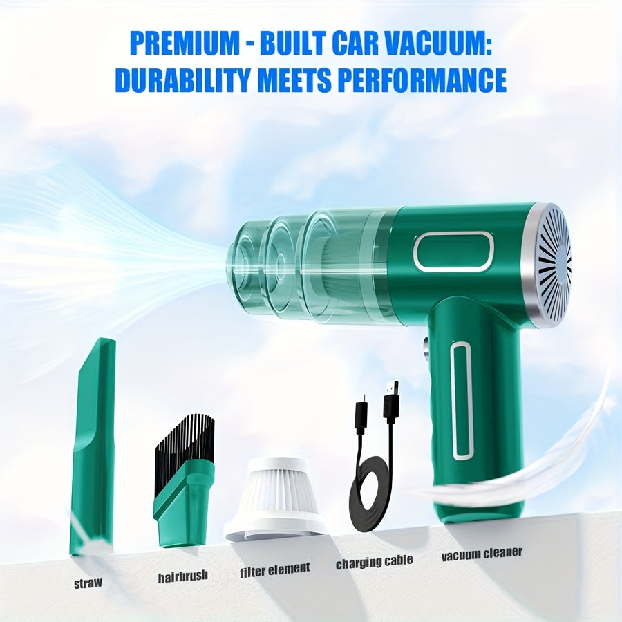Portable Cordless Handheld Vacuum Cleaner – Upgraded Cyclone Suction, Rechargeable Wireless Vacuum for Car, Home & Office, Strong Suction Mini Vacuum with Filter