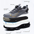 Men'S Fashion Sneakers Rotating Button Work Safety Shoes Male Steel Toe Puncture-Proof Breathable Non-Slip Work Shoes