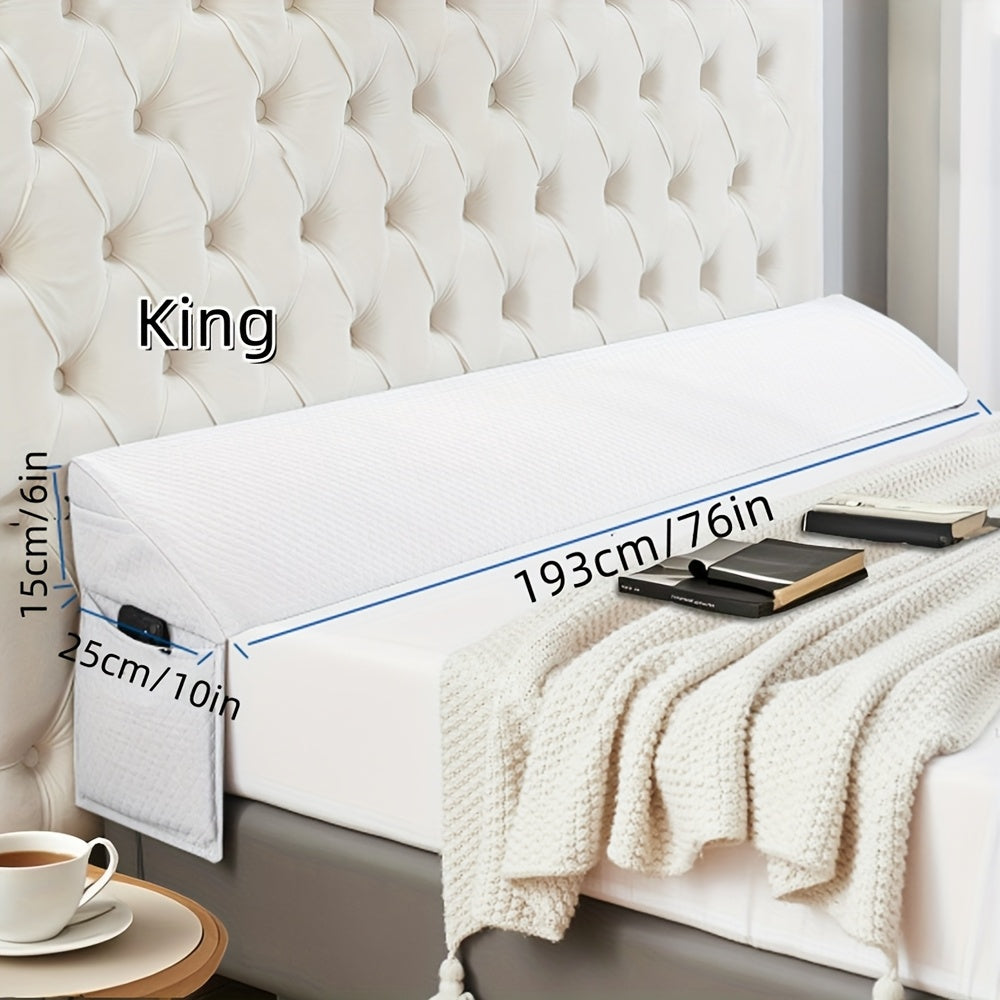 Bed Wedge Pillow Headboard Gap Filler – Mattress Wedge to Close Gap Between Headboard & Wall | Soft Sleeping Backrest Support Pillow | Twin, Full, Queen & King | Grey & White | ShopVora CA