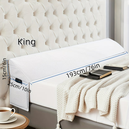Bed Wedge Pillow Headboard Gap Filler – Mattress Wedge to Close Gap Between Headboard & Wall | Soft Sleeping Backrest Support Pillow | Twin, Full, Queen & King | Grey & White | ShopVora CA