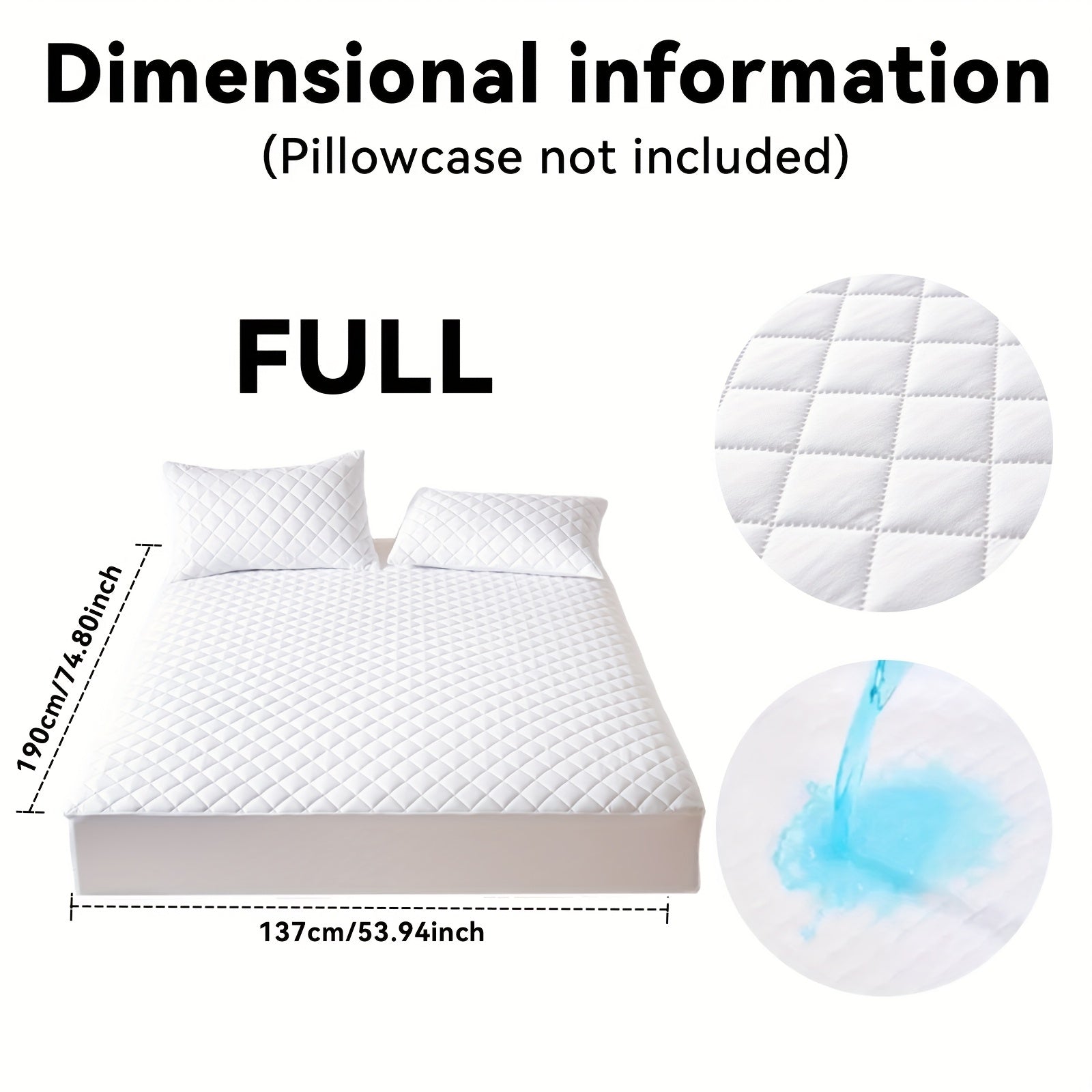 Waterproof Mattress Protector Set 2/3pcs, Thick Deep Pocket 9-15" Fitted Sheet & Pillowcase, Soft All-Season Bedding, Machine Washable – Twin Full Queen King, Multiple Colours
