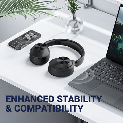 Hybrid Active Noise Cancelling Wireless Headphones with Microphone, 30H Playtime, Deep Bass Hi-Fi Audio, Memory Foam Ear Cups, Bluetooth 5.3 Over-Ear Headphones
