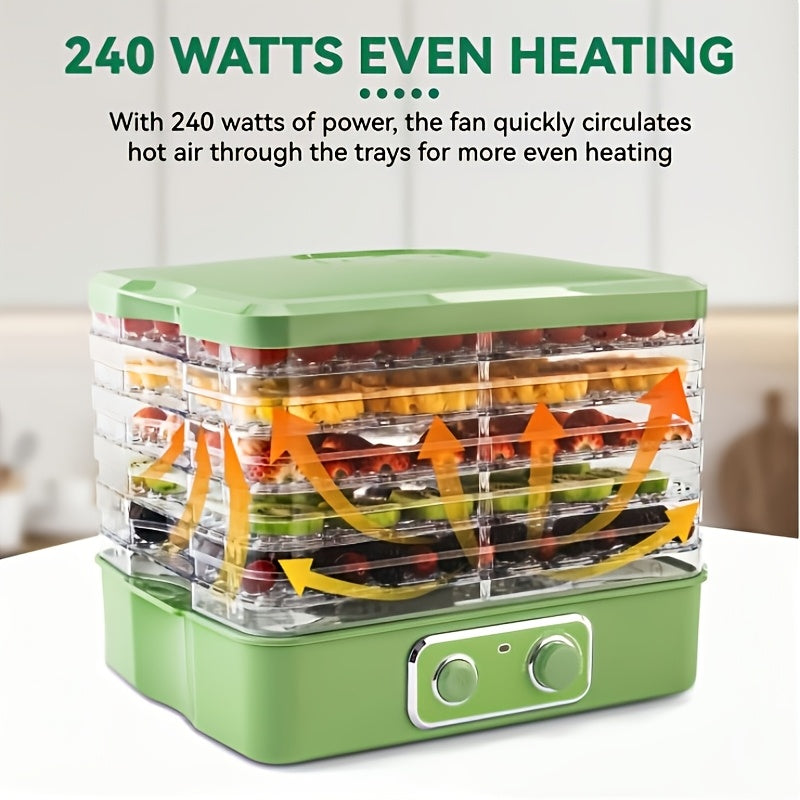 Upgrade5-Tray Food Dehydrator Machine with Digital Timer & Thermostat - for Jerky, Fruits, Herbs, Veggies, Yogurt, Pet Treats - Energy-Saving, Ultra-Quiet, Easy Clean with DishwasherSafe Trays - Perfect for Home Kitchen, Raw Diet, Camping, RV, Gifts