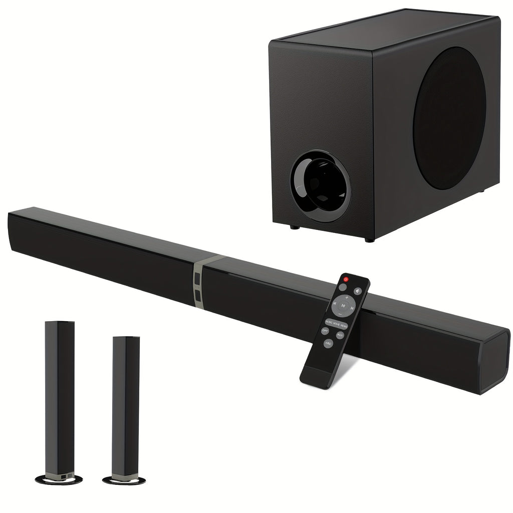 360° Surround Soundbar for Smart TV Separable Tower Speakers DSP Technology ARC Optical AUX Wireless with Subwoofer Option and Remote Control