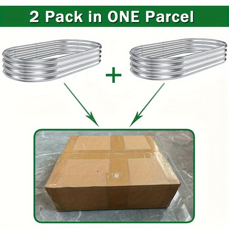 2Pack Galvanized Raised Garden Bed 6X3X1Ft Raised Garden Boxes Outdoor Garden Galvanized Planter Box Stock Tank for Vegetables Planting Flowers Herb (6X3X1 FT/180 X 90 X 29 CM)
