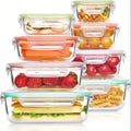 4/8pcs Glass Food Storage Containers, Meal Prep, Airtight Bento Boxes with Leak-Proof Locking Lids, for Microwave, Lunch Boxes, Oven, Freezer And Dishwasher