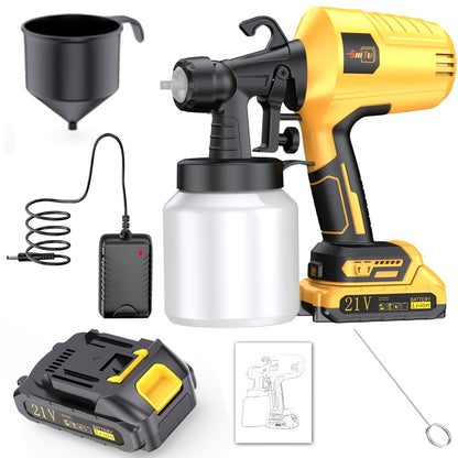 High Voltage Electric Spray Gun Wireless Rechargeable Lithium Battery – Portable Cordless Fine Finish Coat Sprayer for Automotive Varnish Furniture House Painting & DIY Projects, Canada