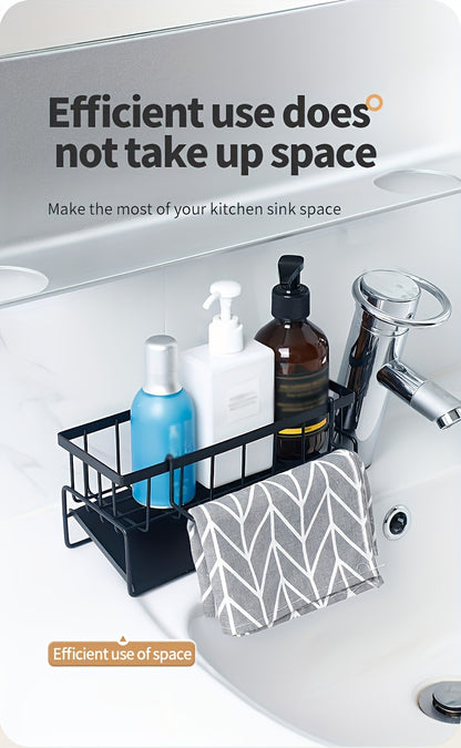 Stainless Steel Kitchen Sink Organizer with Drainage – Sponge Holder Sink Caddy for Brush, Soap & Cloth | Space-Saving Countertop Storage | ShopVora CA