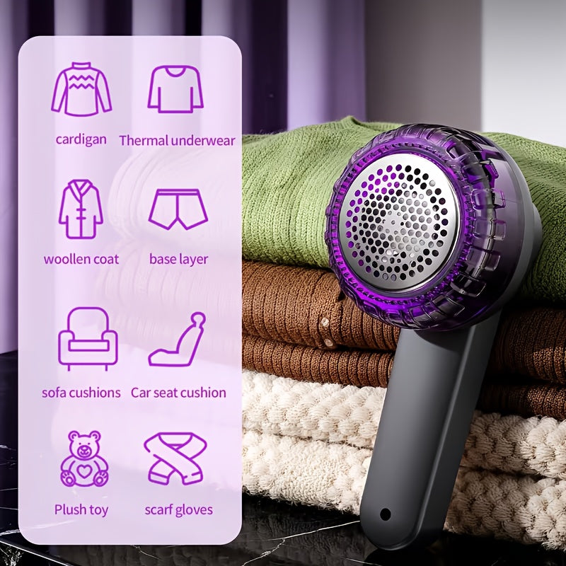 Portable Charging Hair Ball Trimmer | Usb-C Fast Charging With Rechargeable Lithium Battery, Includes Blade, Cleaning Brush, Charging Cable | Suitable For Clothes, Furniture, And Carpets - Removes Hair Balls, Bubbles, And Fur