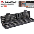 11pcs Round Shank Hammer Drill Bit Set, Drill Hammer Masonry Wall Cement Hole Drilling Home Installation Tool for Drilling and Punching Concrete, Masonry, Brick, and Stone
