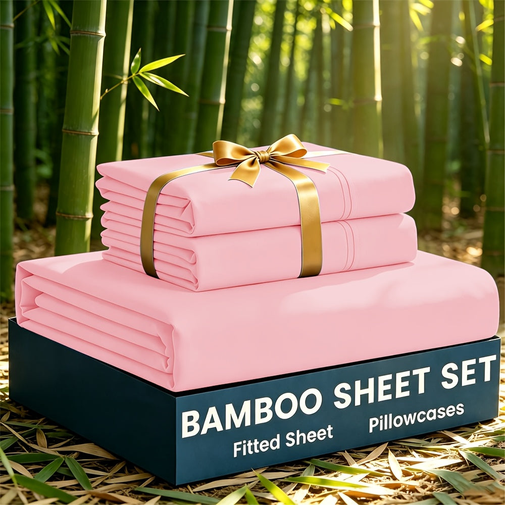 Bamboo Cooling Bed Sheet Set 3 or 5 Piece with Pillowcases – Ultra Soft Deep Pocket Breathable Sheets for Hot Sleepers, Twin Full Queen King, 12 Colours | Canada